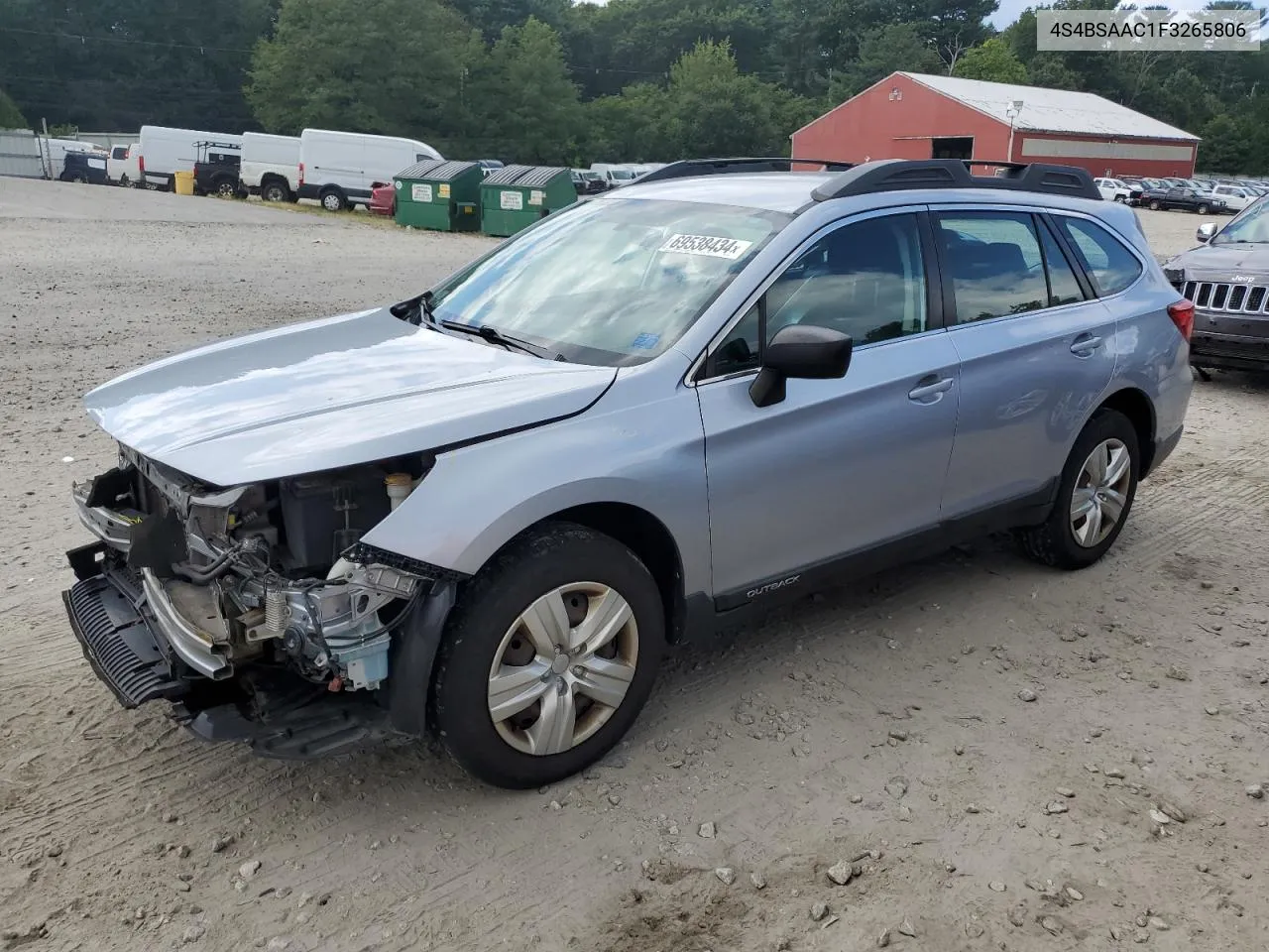 2015 Subaru Outback 2.5I VIN: 4S4BSAAC1F3265806 Lot: 69538434