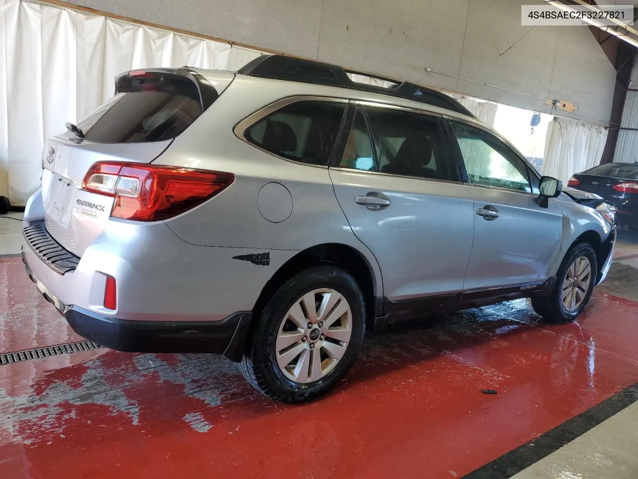 2015 Subaru Outback 2.5I Premium VIN: 4S4BSAEC2F3227821 Lot: 70725664