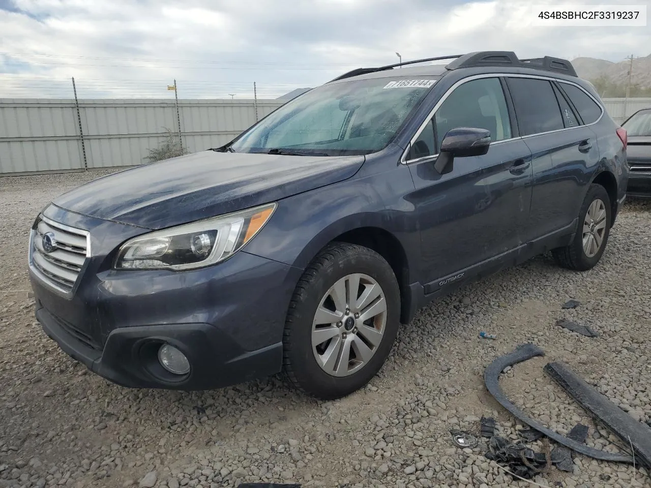 2015 Subaru Outback 2.5I Premium VIN: 4S4BSBHC2F3319237 Lot: 71651744