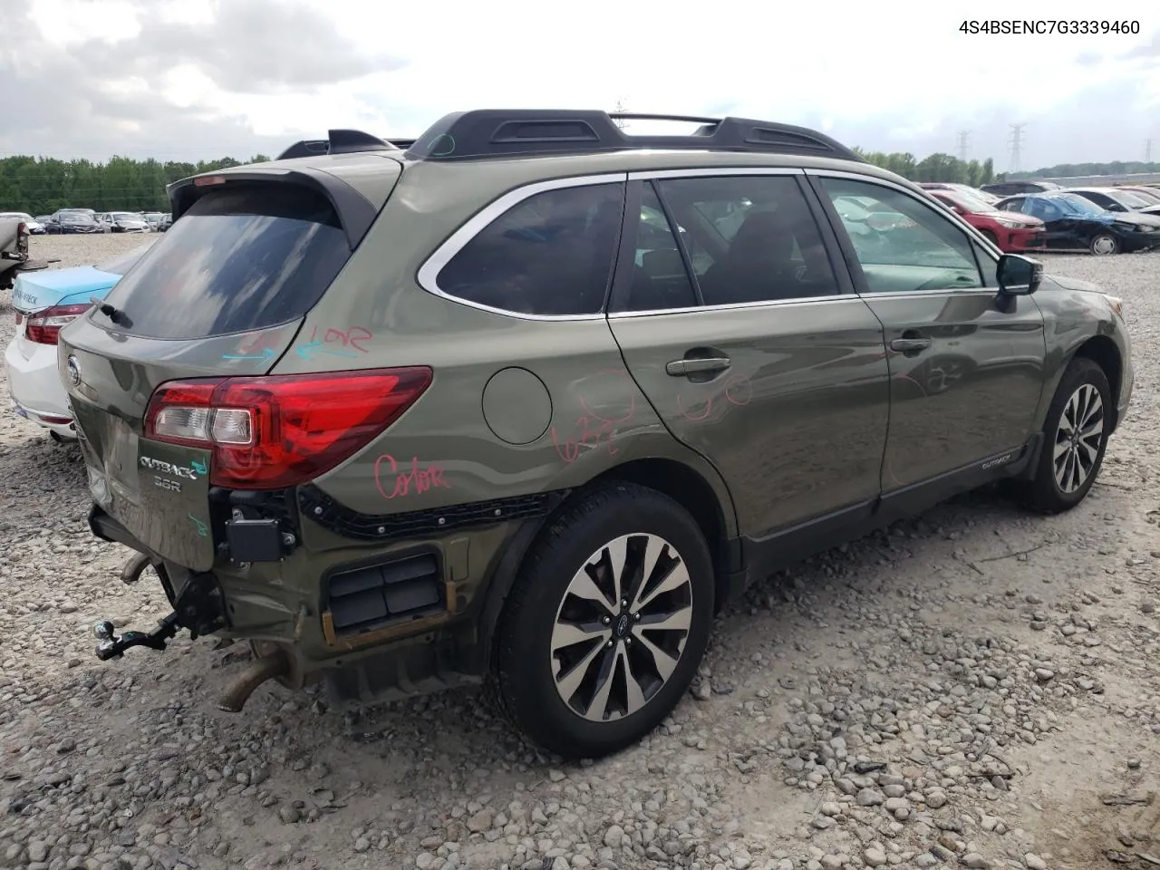 2016 Subaru Outback 3.6R Limited VIN: 4S4BSENC7G3339460 Lot: 51423544