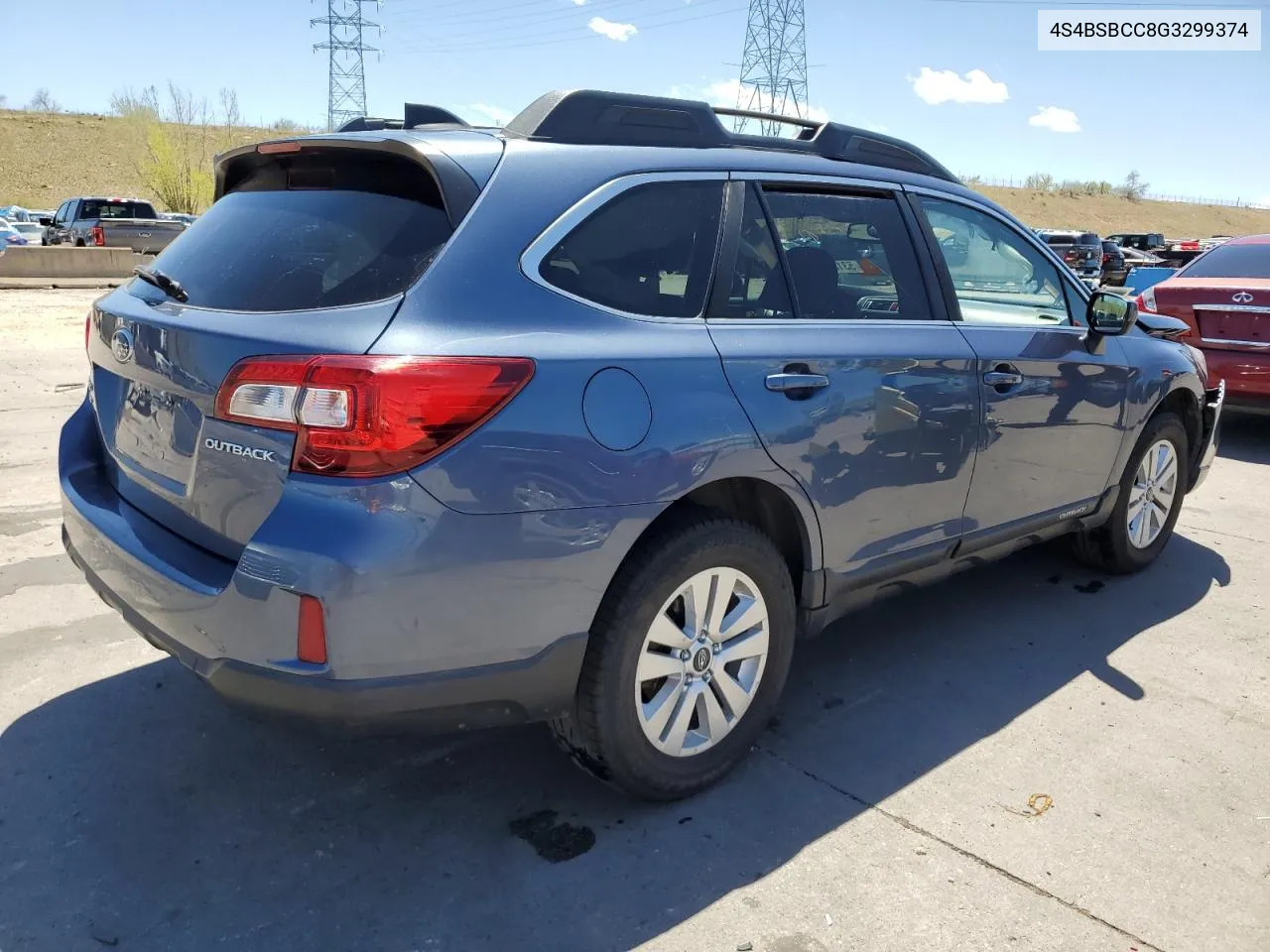 2016 Subaru Outback 2.5I Premium VIN: 4S4BSBCC8G3299374 Lot: 53132414