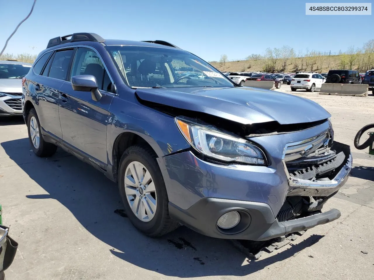 2016 Subaru Outback 2.5I Premium VIN: 4S4BSBCC8G3299374 Lot: 53132414