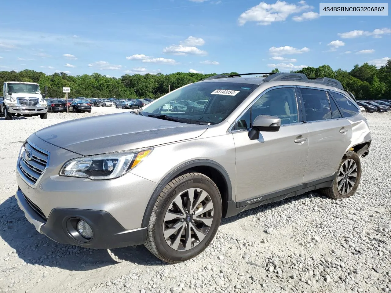 2016 Subaru Outback 2.5I Limited VIN: 4S4BSBNC0G3206862 Lot: 53142034