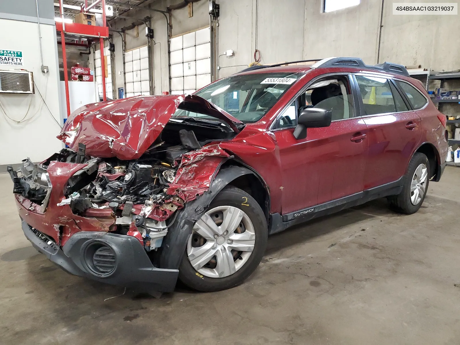 2016 Subaru Outback 2.5I VIN: 4S4BSAAC1G3219037 Lot: 55531804