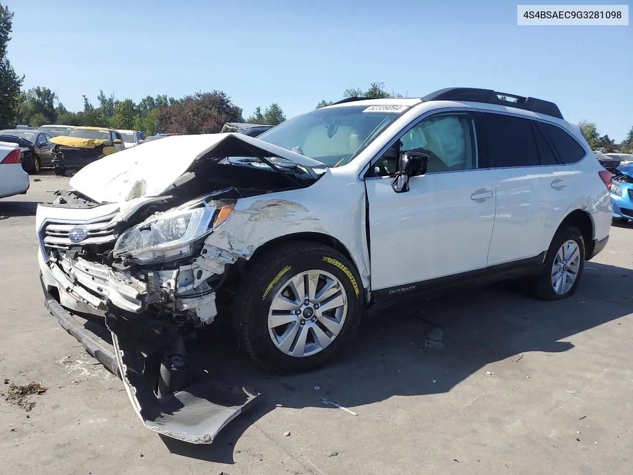 2016 Subaru Outback 2.5I Premium VIN: 4S4BSAEC9G3281098 Lot: 62339094