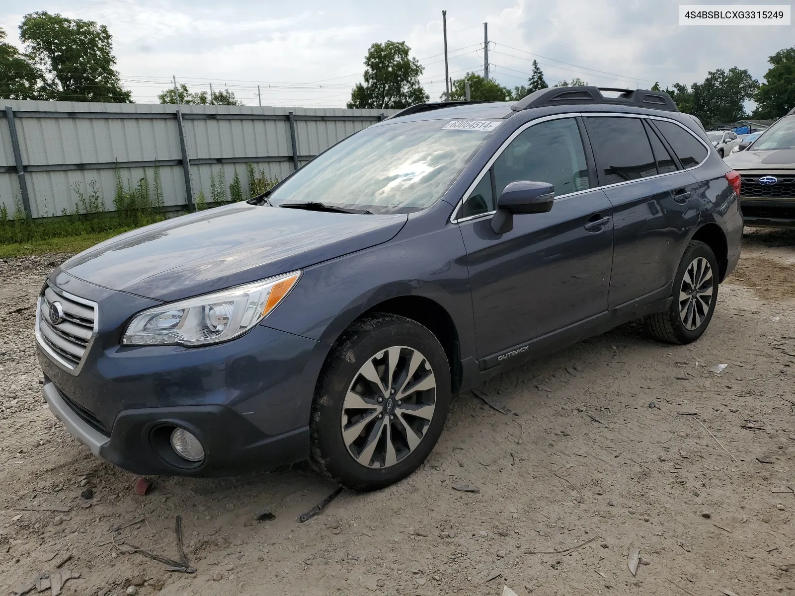 2016 Subaru Outback 2.5I Limited VIN: 4S4BSBLCXG3315249 Lot: 63054514