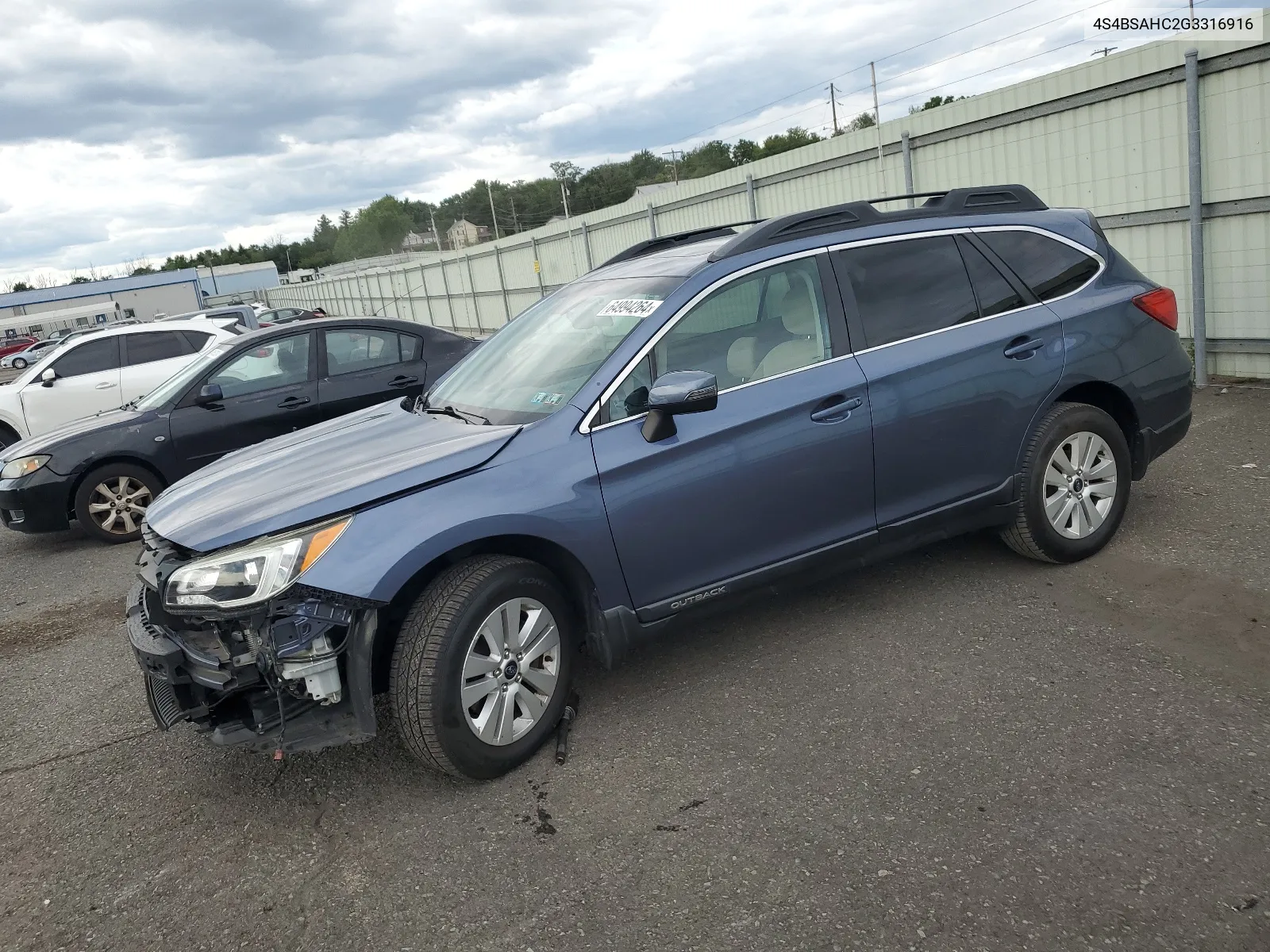 2016 Subaru Outback 2.5I Premium VIN: 4S4BSAHC2G3316916 Lot: 64994264