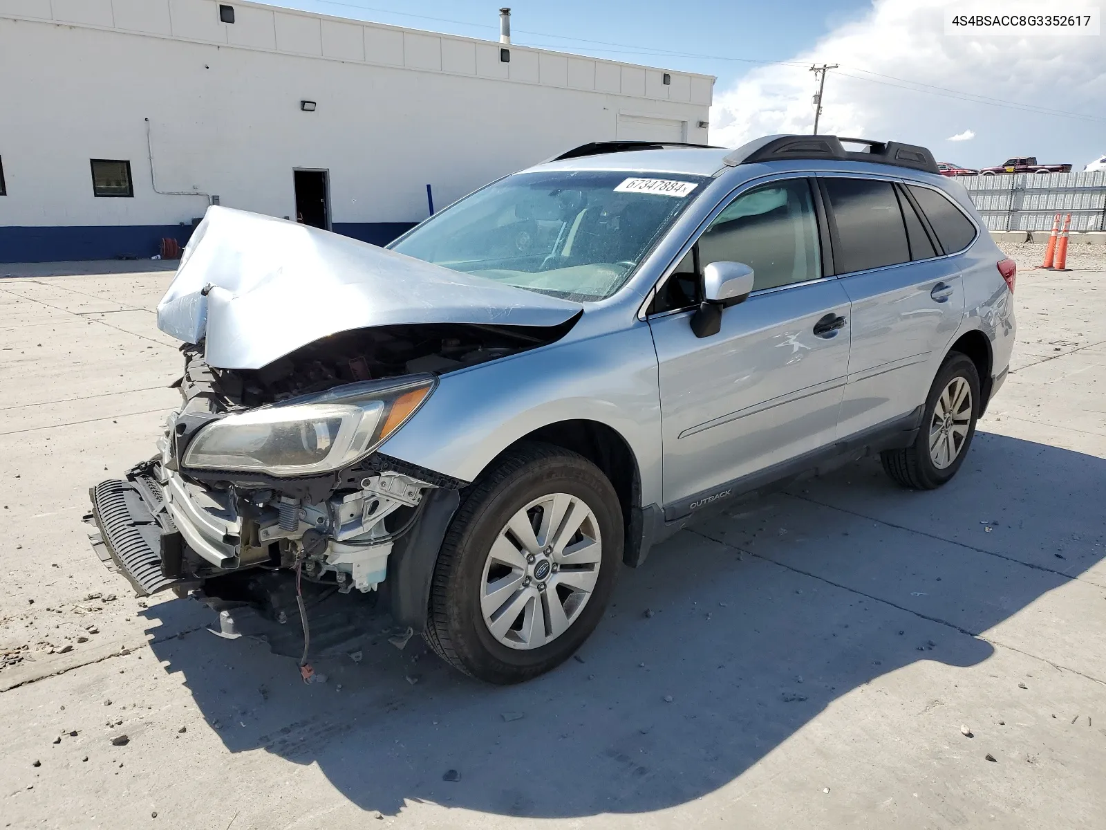 2016 Subaru Outback 2.5I Premium VIN: 4S4BSACC8G3352617 Lot: 67347884