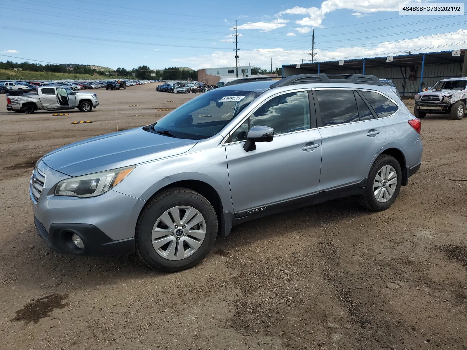 2016 Subaru Outback 2.5I Premium VIN: 4S4BSBFC7G3202192 Lot: 67689434