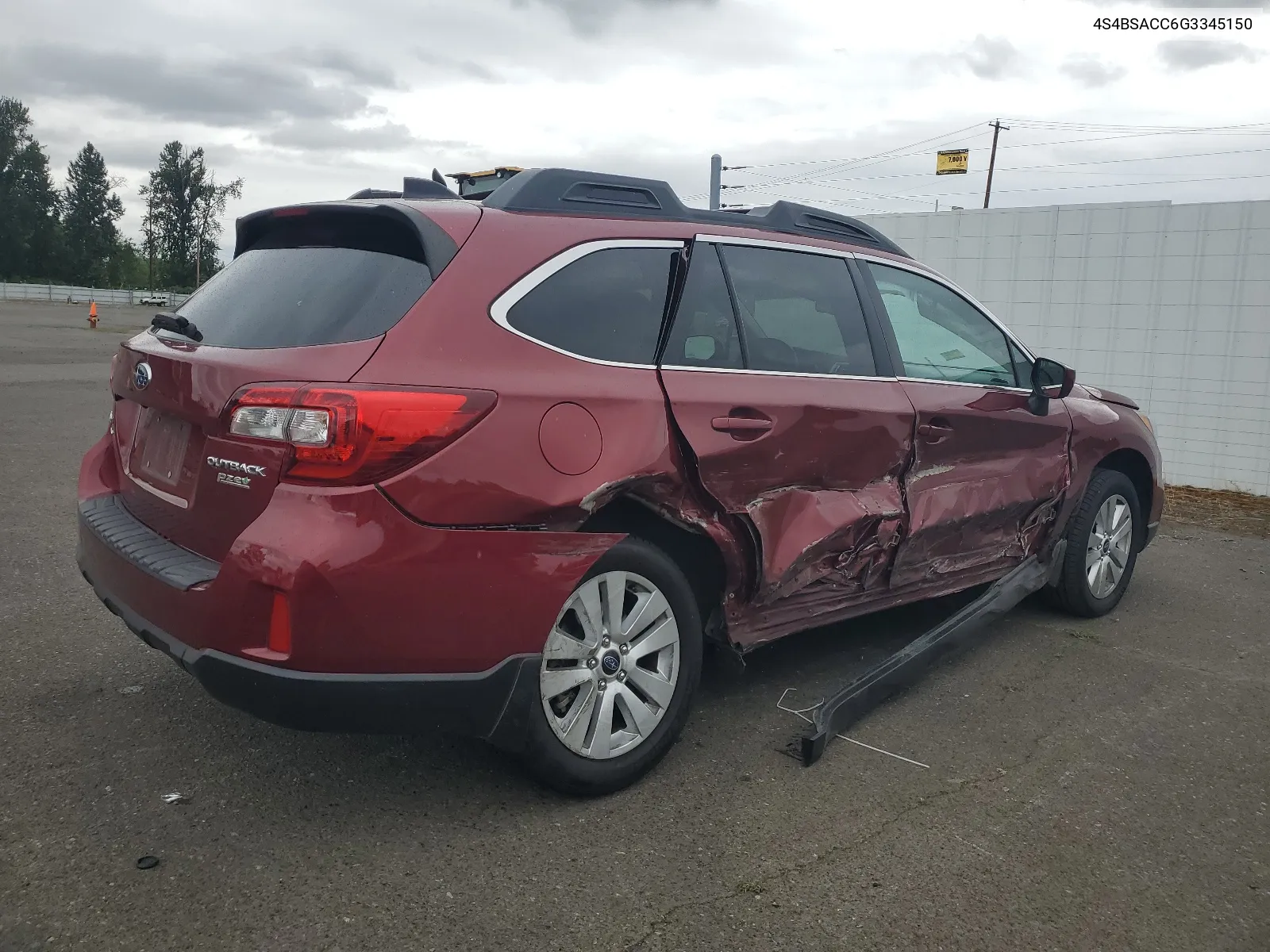 2016 Subaru Outback 2.5I Premium VIN: 4S4BSACC6G3345150 Lot: 68497914