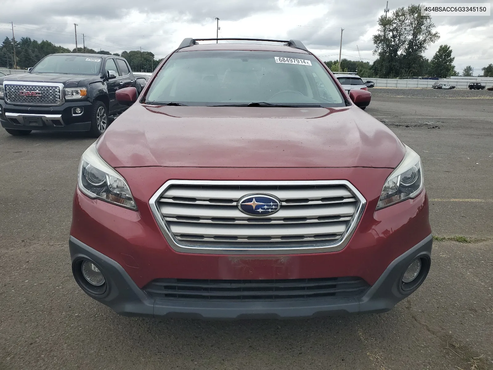 2016 Subaru Outback 2.5I Premium VIN: 4S4BSACC6G3345150 Lot: 68497914