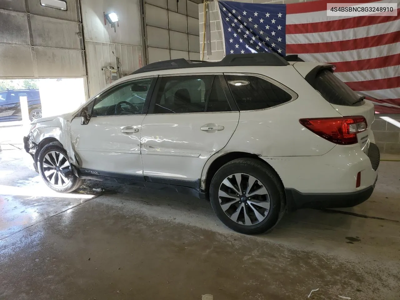 4S4BSBNC8G3248910 2016 Subaru Outback 2.5I Limited