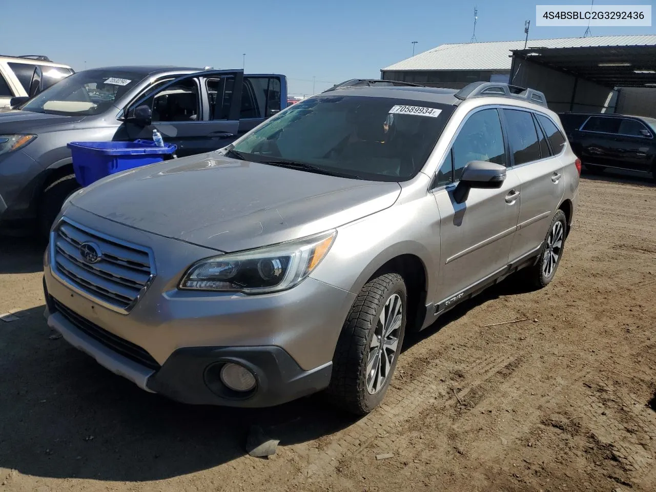 2016 Subaru Outback 2.5I Limited VIN: 4S4BSBLC2G3292436 Lot: 70589934