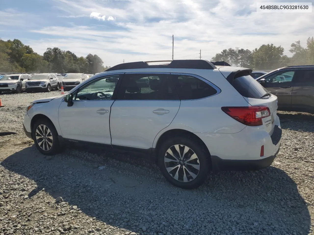 4S4BSBLC9G3281630 2016 Subaru Outback 2.5I Limited