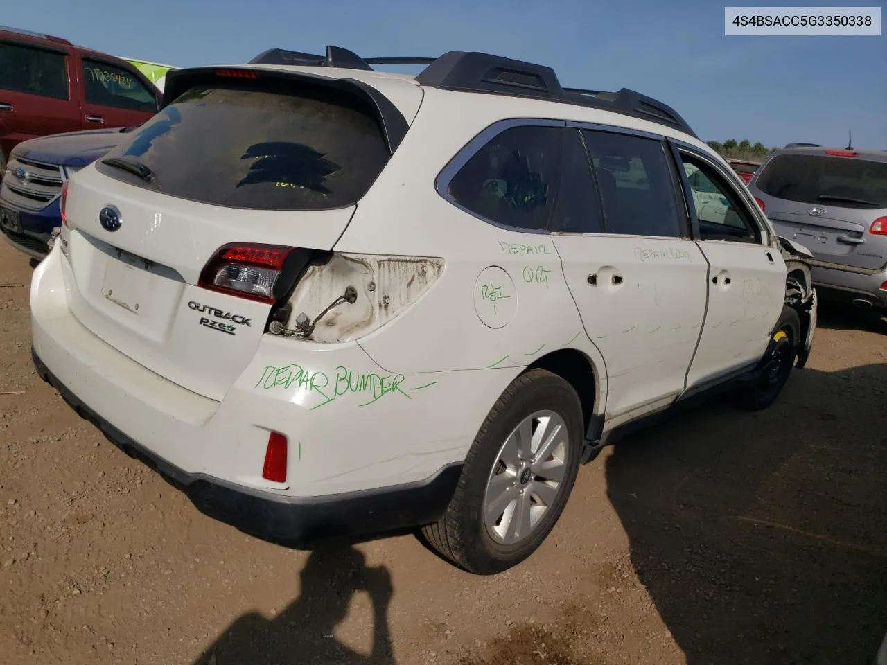 2016 Subaru Outback 2.5I Premium VIN: 4S4BSACC5G3350338 Lot: 70788774