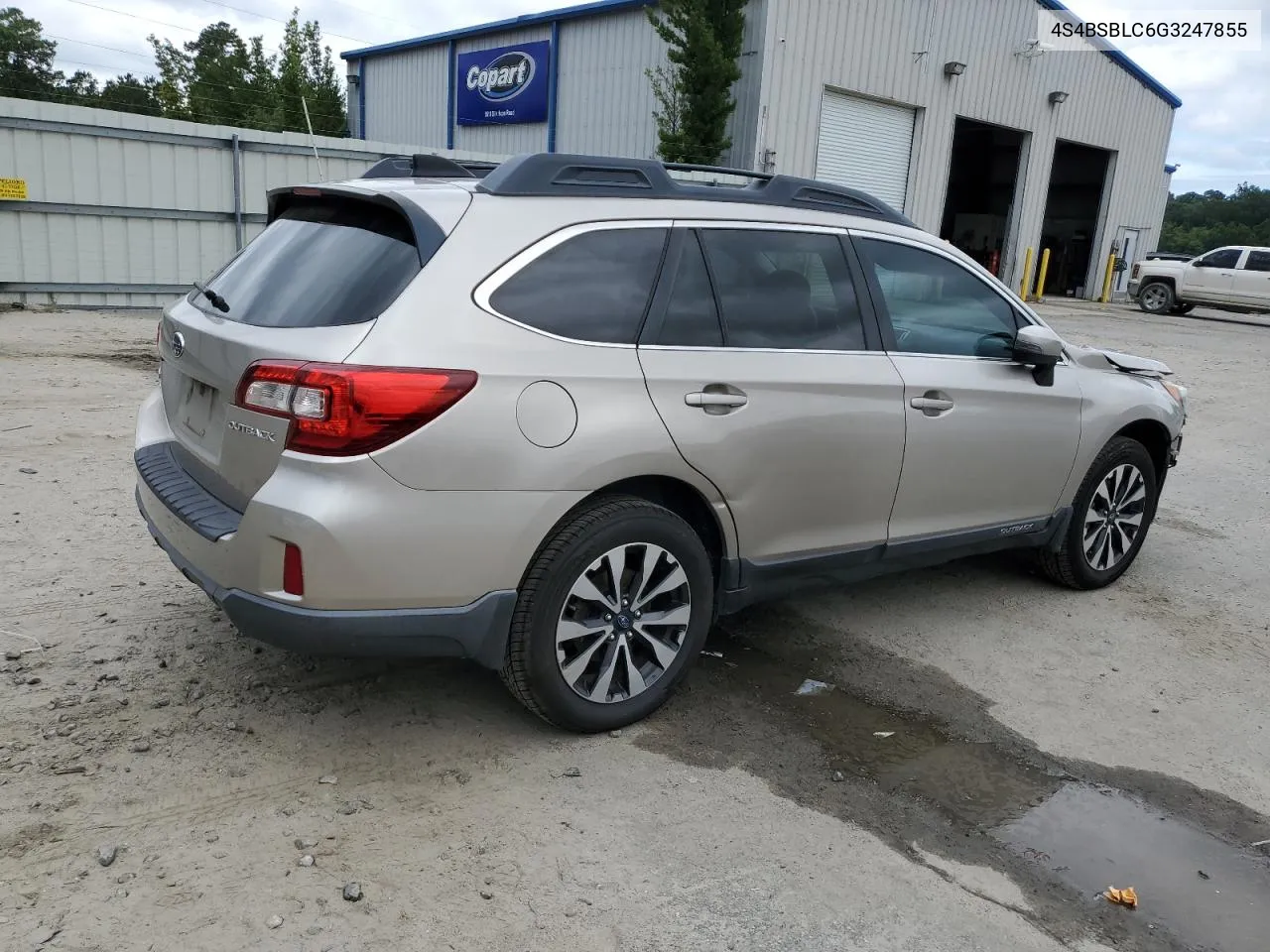 2016 Subaru Outback 2.5I Limited VIN: 4S4BSBLC6G3247855 Lot: 71393764