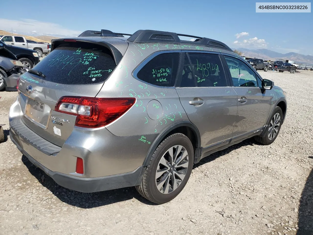 4S4BSBNC0G3238226 2016 Subaru Outback 2.5I Limited