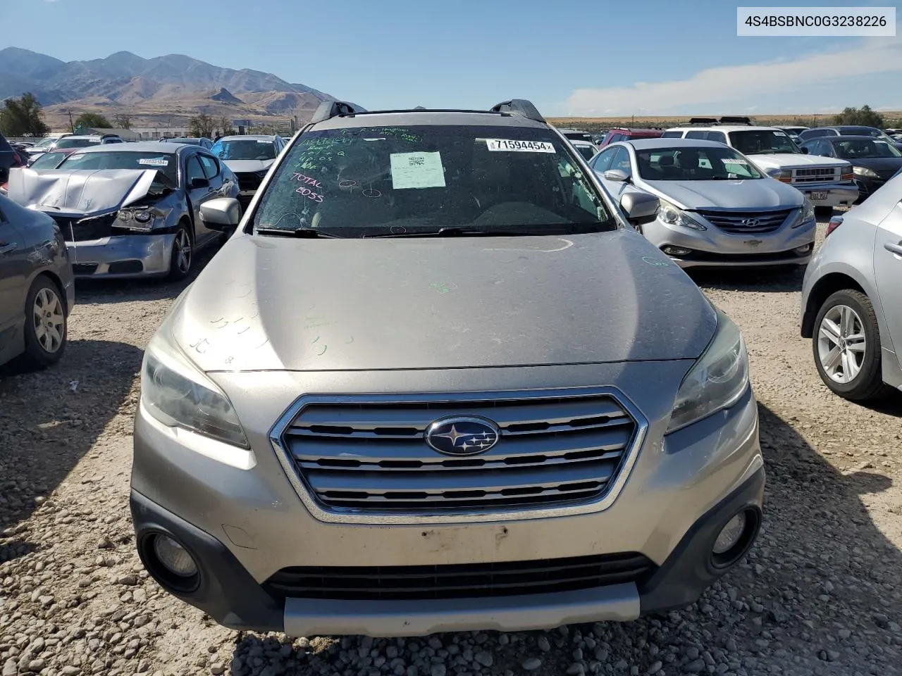 4S4BSBNC0G3238226 2016 Subaru Outback 2.5I Limited