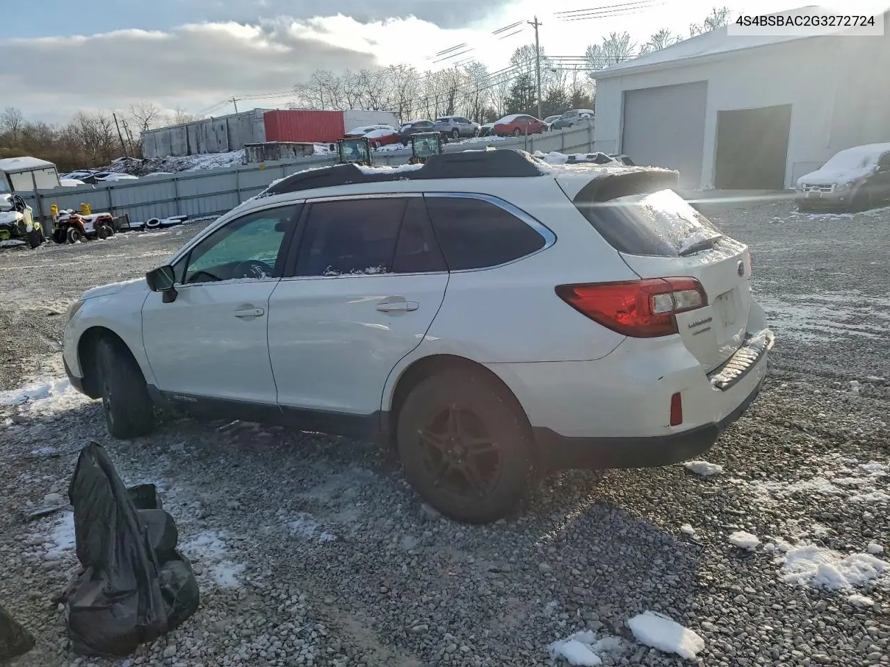 4S4BSBAC2G3272724 2016 Subaru Outback 2.5I