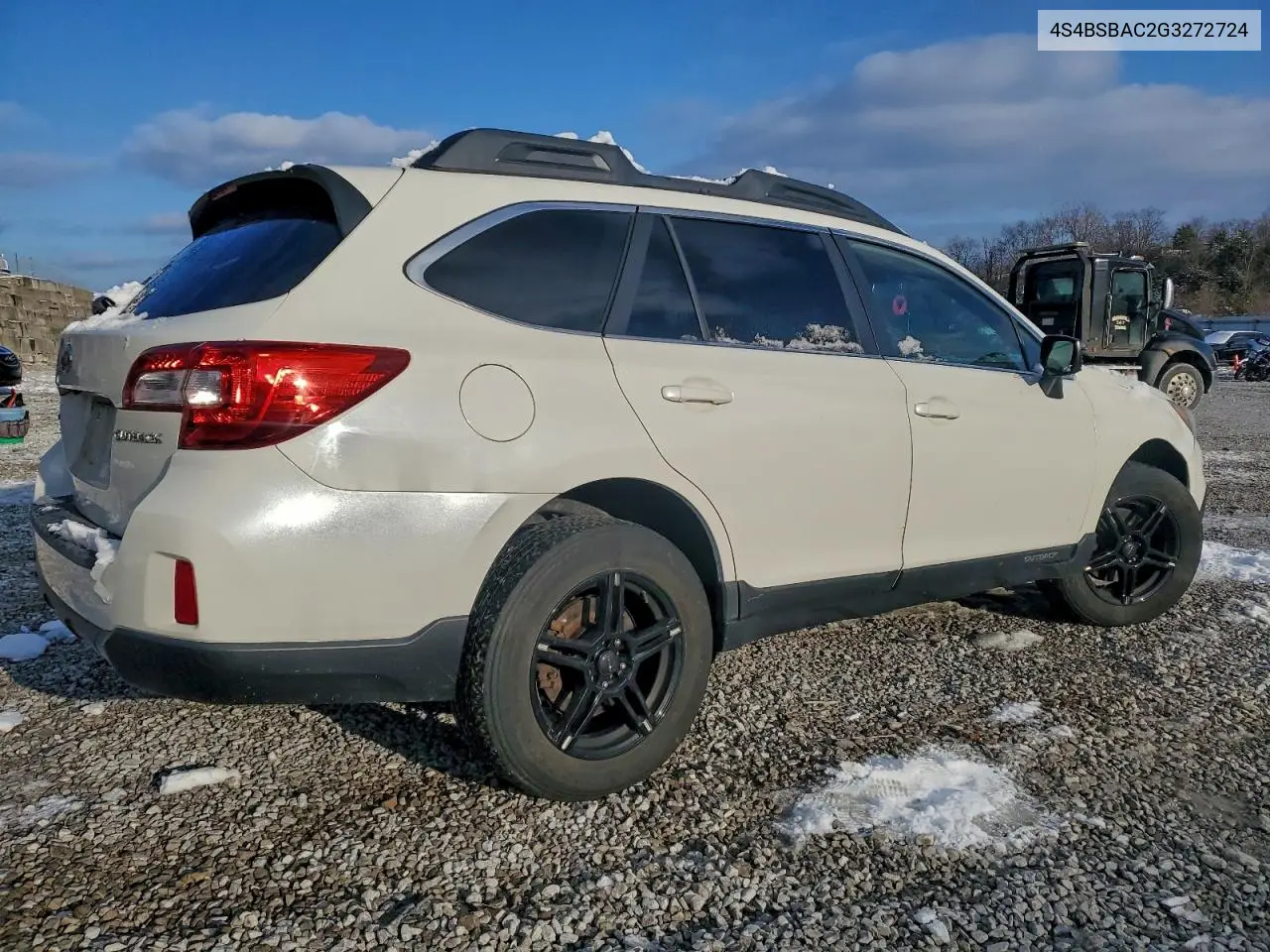 4S4BSBAC2G3272724 2016 Subaru Outback 2.5I
