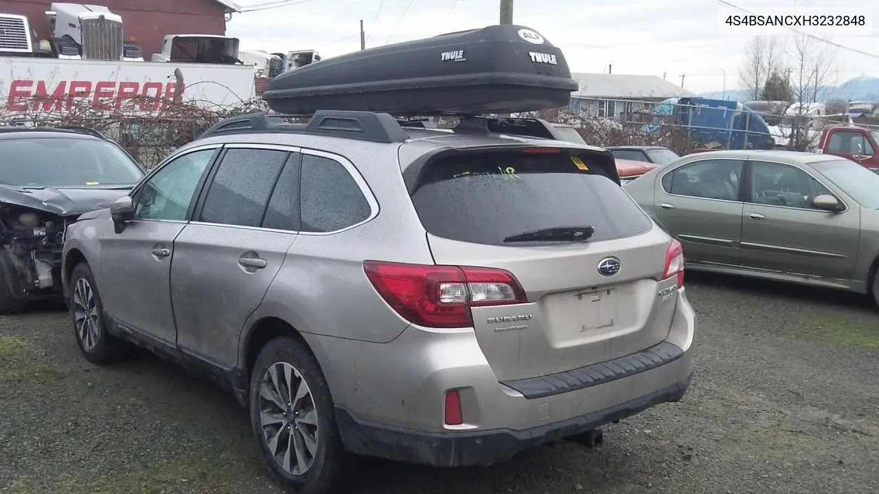 4S4BSANCXH3232848 2017 Subaru Outback 2.5I Limited