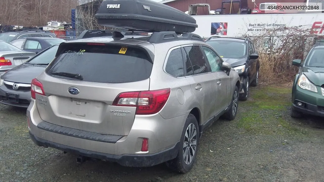 4S4BSANCXH3232848 2017 Subaru Outback 2.5I Limited