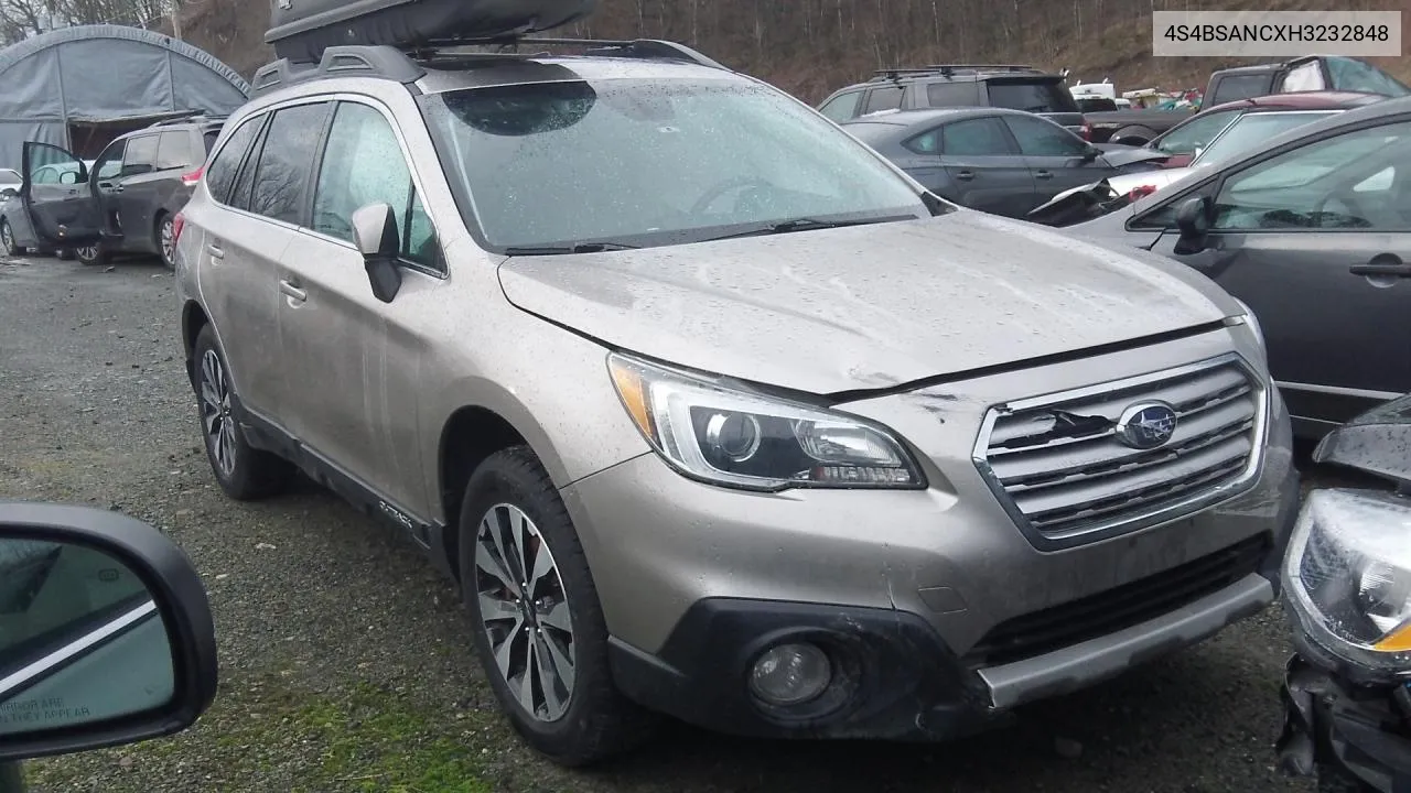 4S4BSANCXH3232848 2017 Subaru Outback 2.5I Limited