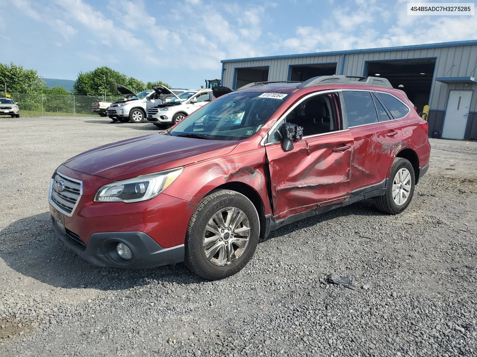 2017 Subaru Outback 2.5I Premium VIN: 4S4BSADC7H3275285 Lot: 61070264