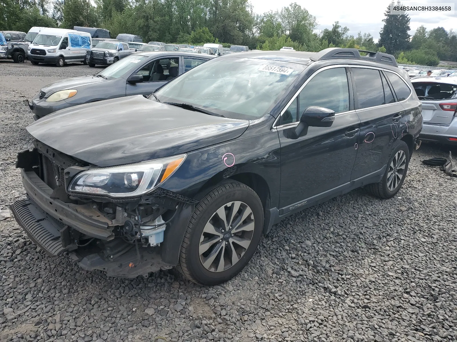 2017 Subaru Outback 2.5I Limited VIN: 4S4BSANC8H3384658 Lot: 66517594