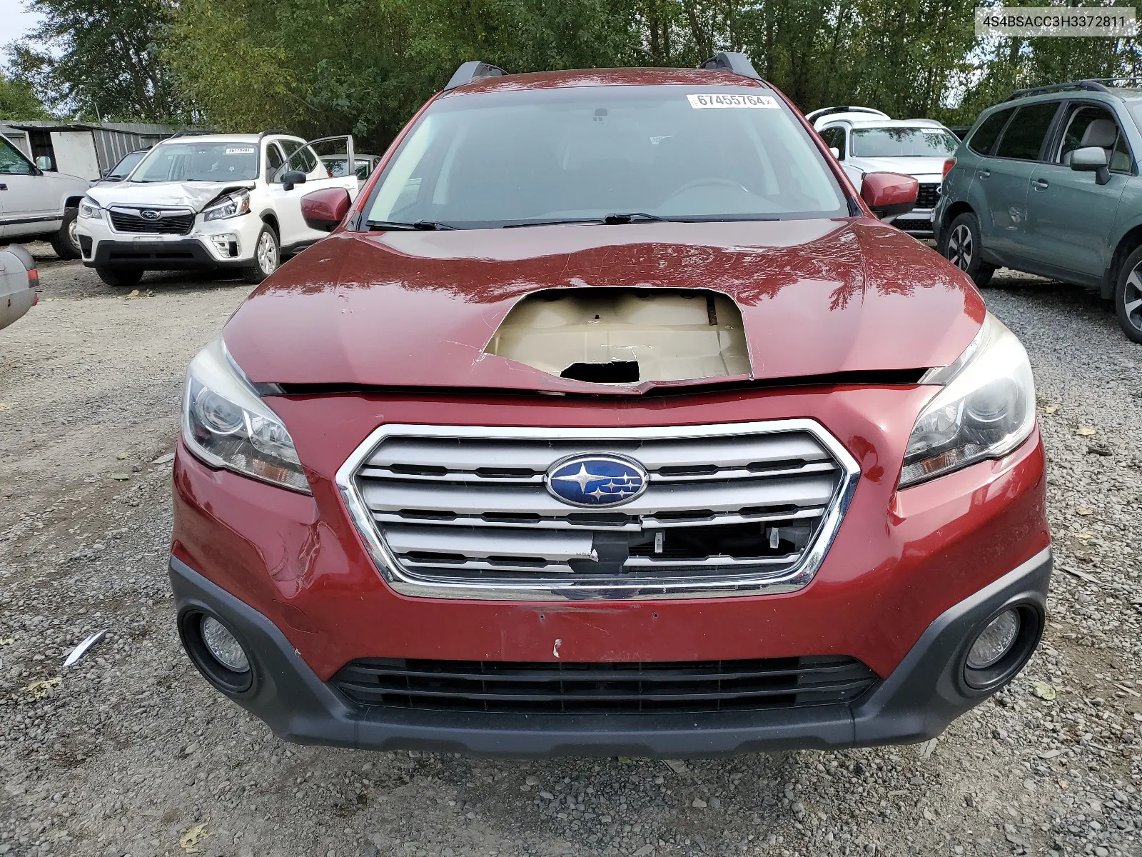 2017 Subaru Outback 2.5I Premium VIN: 4S4BSACC3H3372811 Lot: 67455764