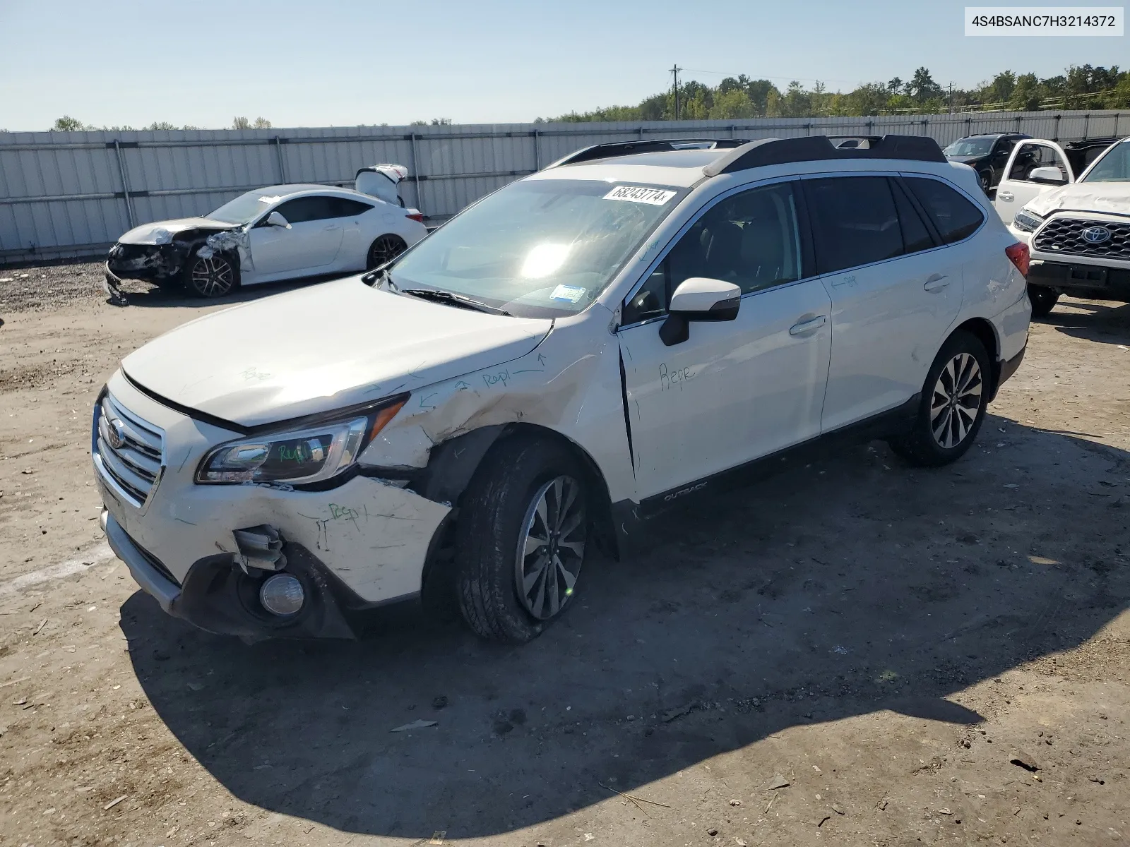 4S4BSANC7H3214372 2017 Subaru Outback 2.5I Limited