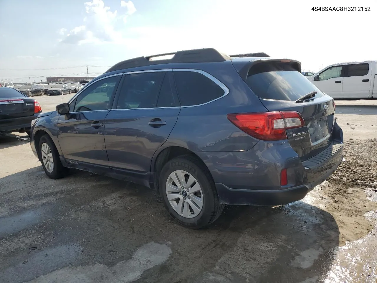 4S4BSAAC8H3212152 2017 Subaru Outback 2.5I