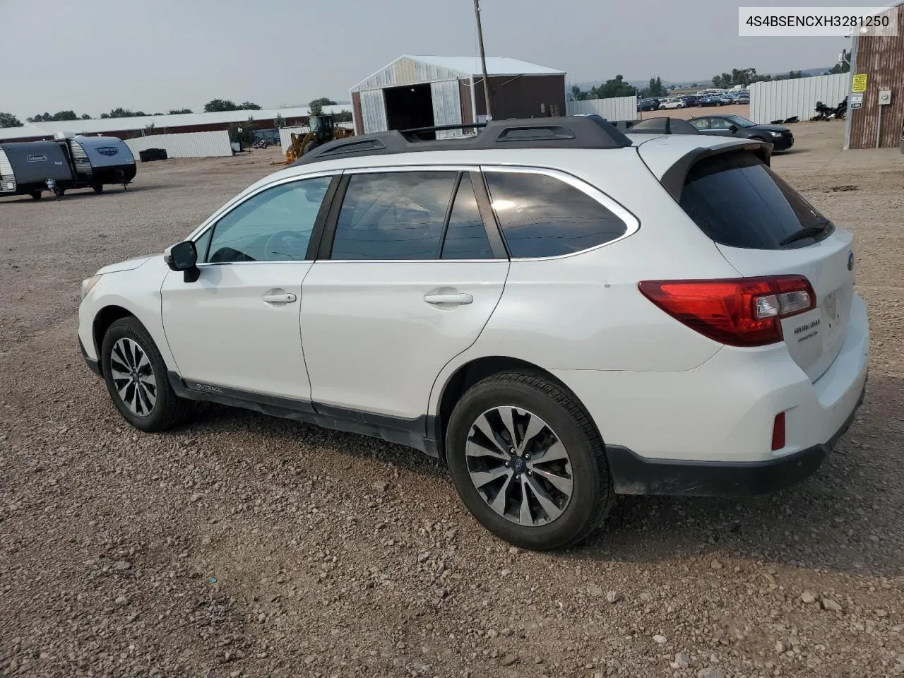 4S4BSENCXH3281250 2017 Subaru Outback 3.6R Limited