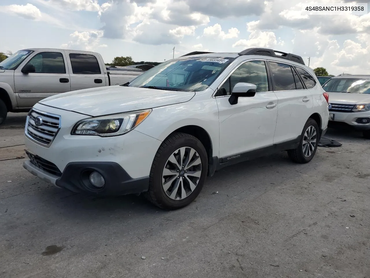 4S4BSANC1H3319358 2017 Subaru Outback 2.5I Limited