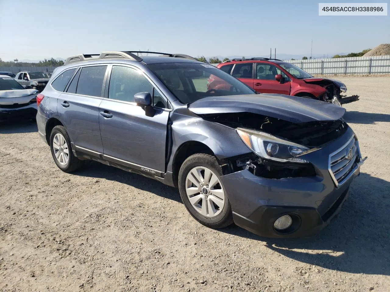 2017 Subaru Outback 2.5I Premium VIN: 4S4BSACC8H3388986 Lot: 69481684