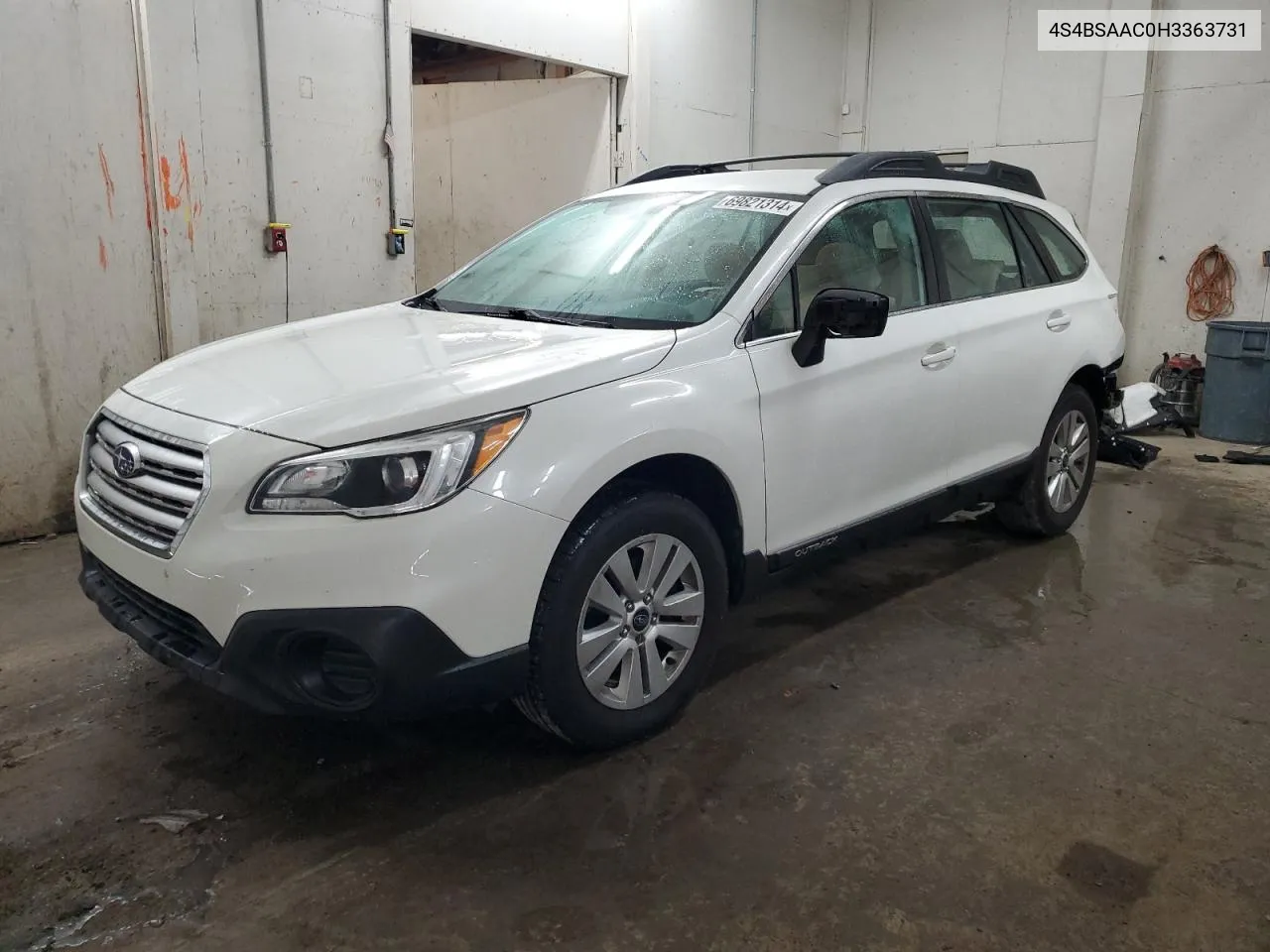 2017 Subaru Outback 2.5I VIN: 4S4BSAAC0H3363731 Lot: 69821314