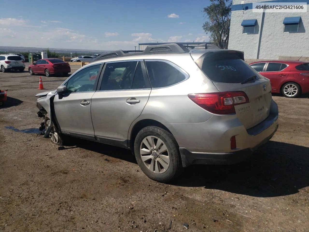 2017 Subaru Outback 2.5I Premium VIN: 4S4BSAFC2H3421606 Lot: 69866094