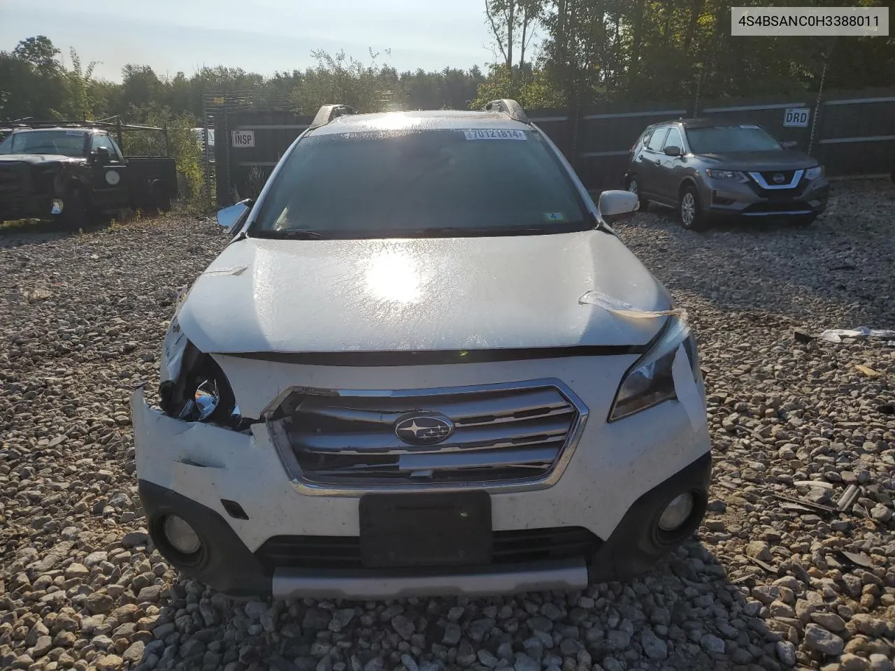 2017 Subaru Outback 2.5I Limited VIN: 4S4BSANC0H3388011 Lot: 70121814