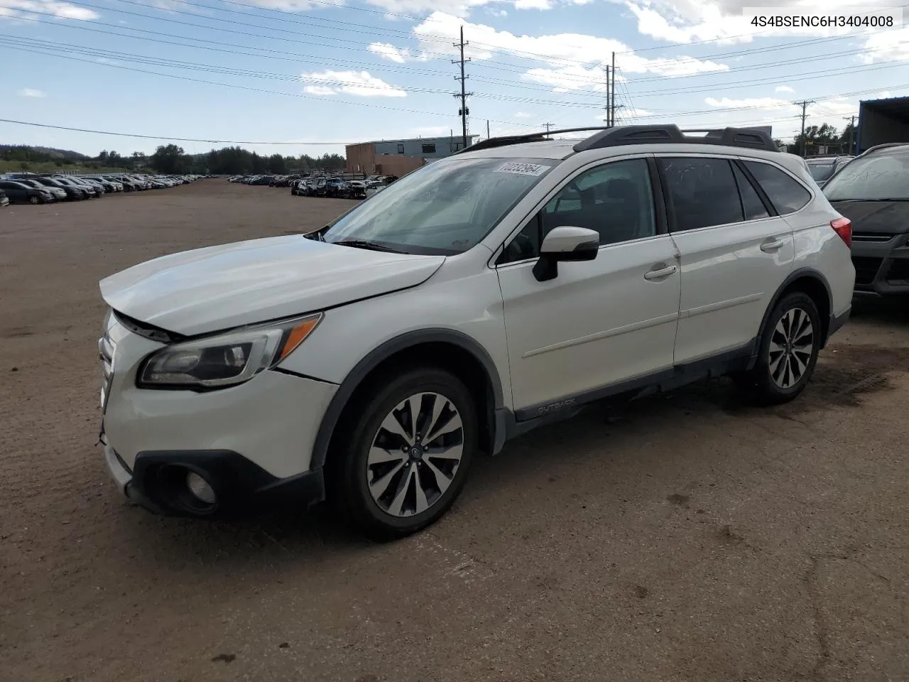 2017 Subaru Outback 3.6R Limited VIN: 4S4BSENC6H3404008 Lot: 70232964