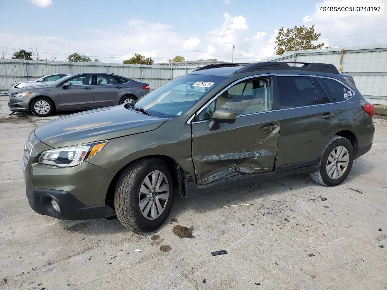 2017 Subaru Outback 2.5I Premium VIN: 4S4BSACC5H3248197 Lot: 70260974