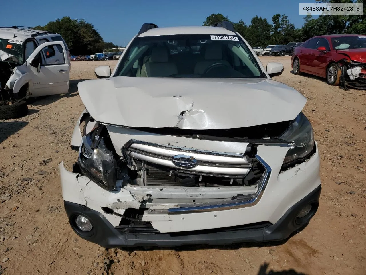 2017 Subaru Outback 2.5I Premium VIN: 4S4BSAFC7H3242316 Lot: 71001784