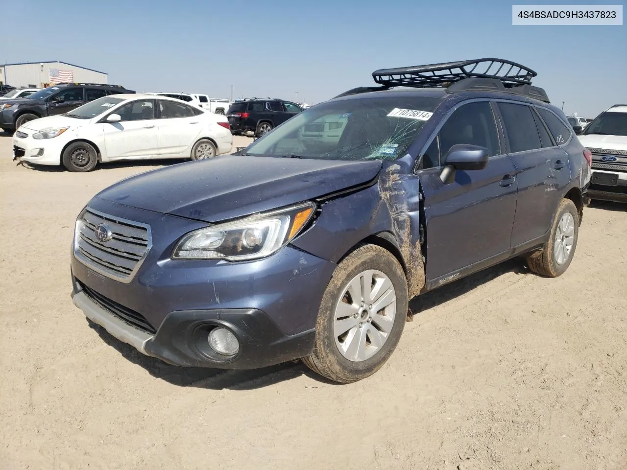 2017 Subaru Outback 2.5I Premium VIN: 4S4BSADC9H3437823 Lot: 71075814