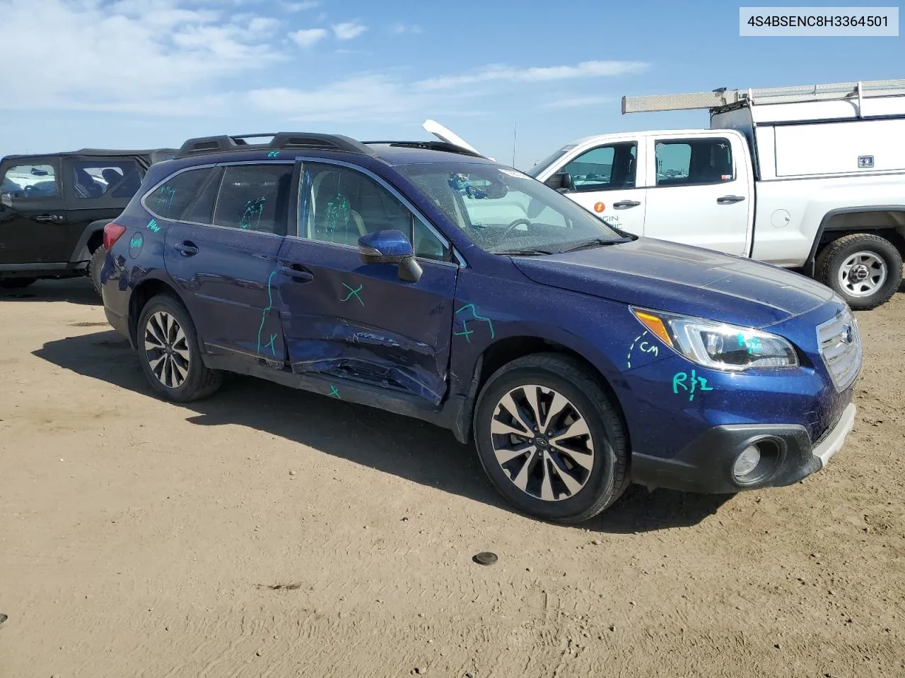 2017 Subaru Outback 3.6R Limited VIN: 4S4BSENC8H3364501 Lot: 71226124