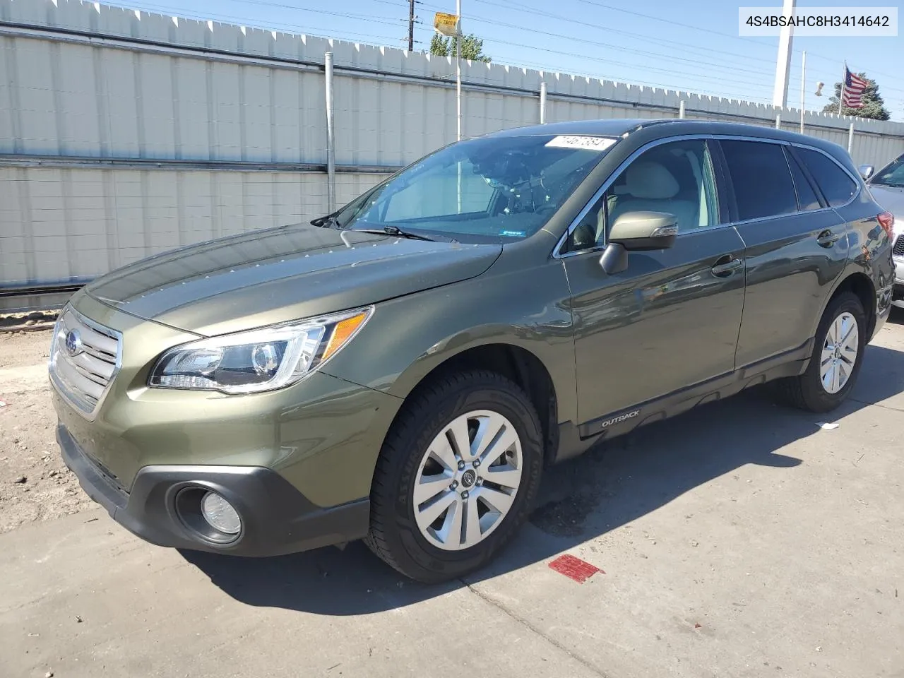 2017 Subaru Outback 2.5I Premium VIN: 4S4BSAHC8H3414642 Lot: 71467384