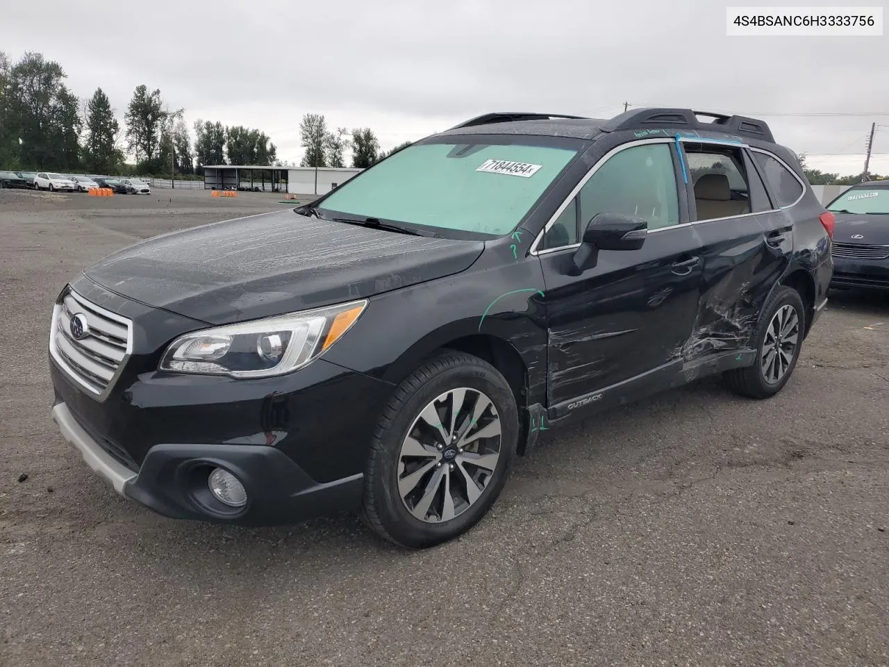 2017 Subaru Outback 2.5I Limited VIN: 4S4BSANC6H3333756 Lot: 71844554