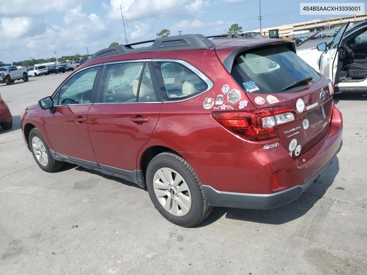 2017 Subaru Outback 2.5I VIN: 4S4BSAACXH3335001 Lot: 72144384