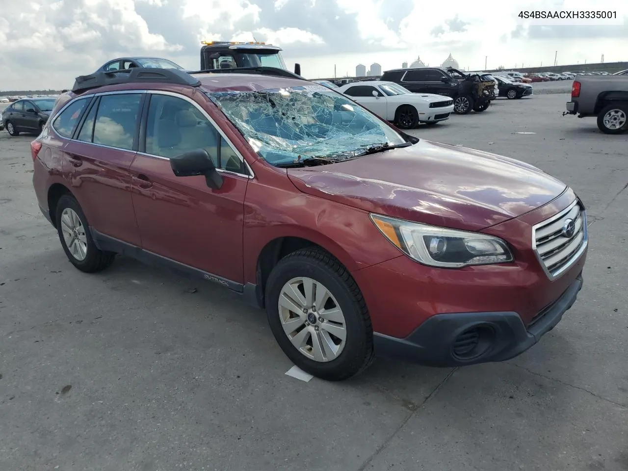 2017 Subaru Outback 2.5I VIN: 4S4BSAACXH3335001 Lot: 72144384