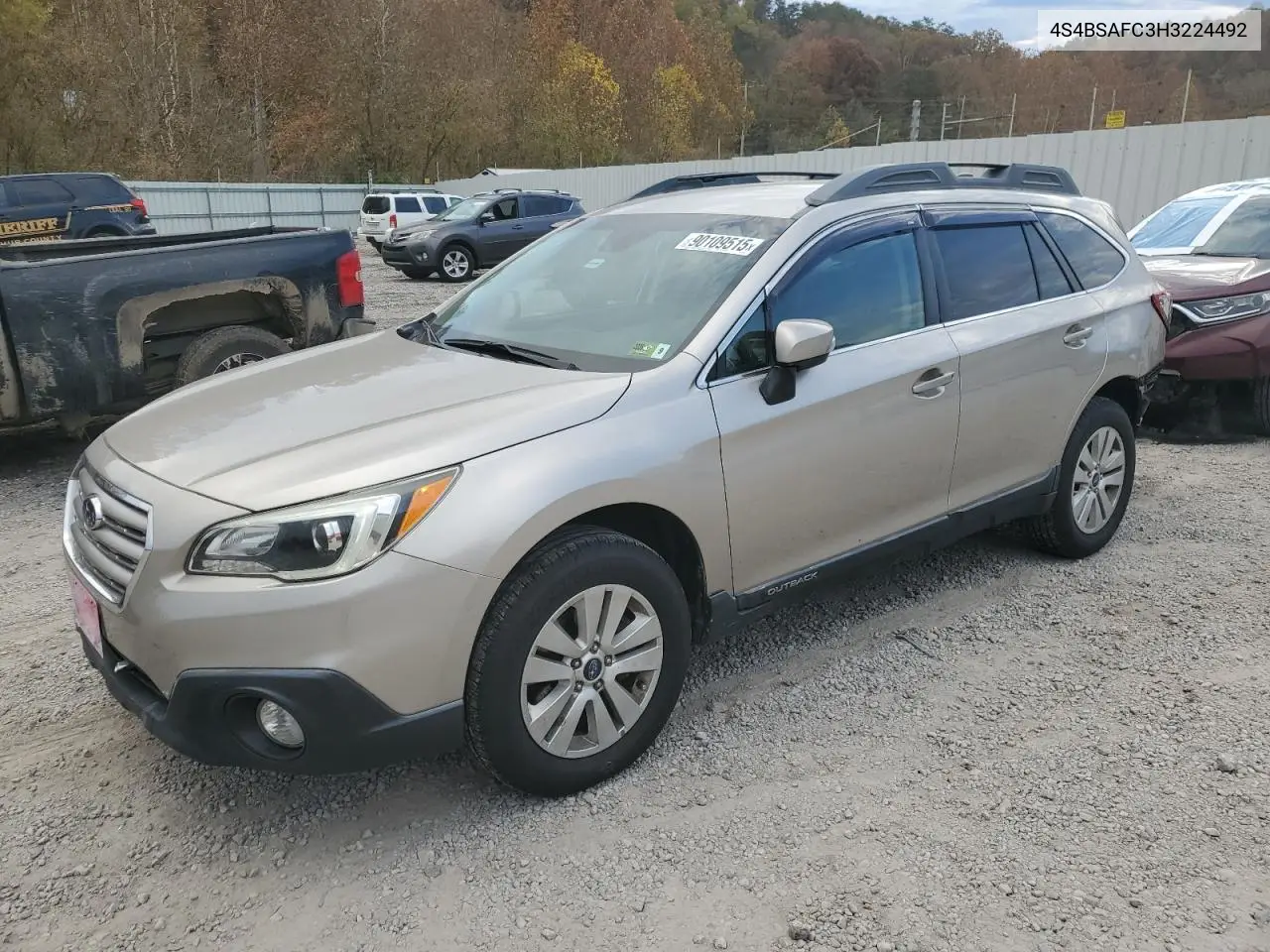 4S4BSAFC3H3224492 2017 Subaru Outback 2.5I Premium