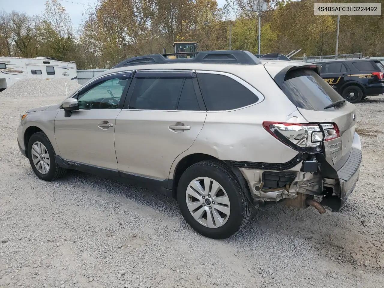 4S4BSAFC3H3224492 2017 Subaru Outback 2.5I Premium