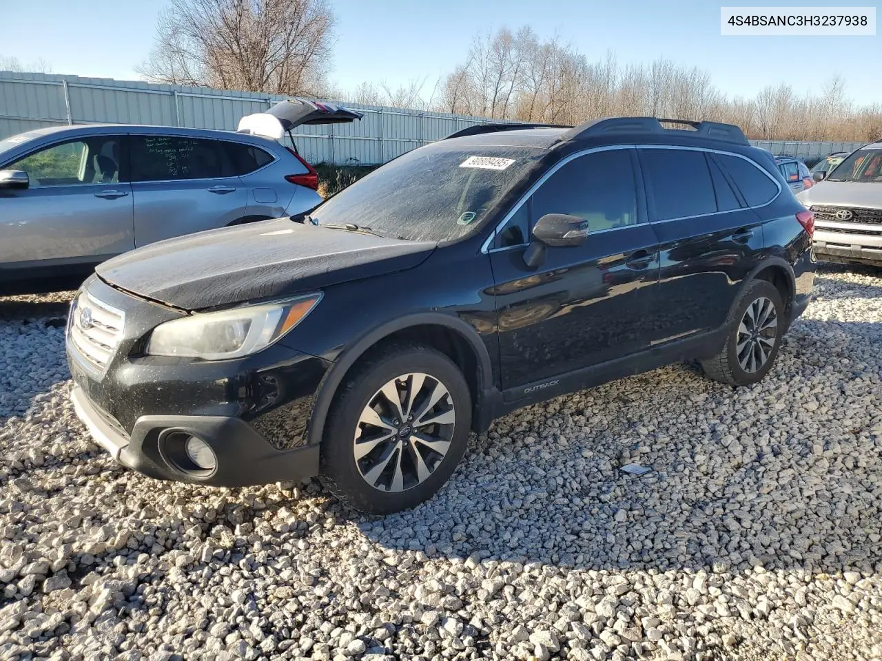 4S4BSANC3H3237938 2017 Subaru Outback 2.5I Limited
